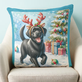 Speelse Puppy Dog Labrador Retriever Kerstmis Kussen