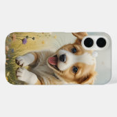Speelse Puppy in het veld iPhone / iPad case (Achterkant (horizontaal))