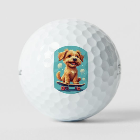 Speelse Puppy Klassieke Speelkaarten Golfballen (Voorkant)