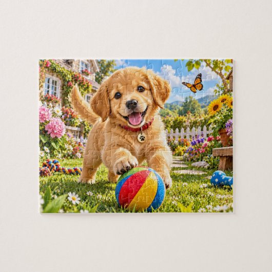 Speelse Puppy Legpuzzel (Horizontaal)