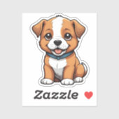 Speelse Puppy met Tongue Out Sticker (Vel)