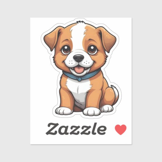 Speelse Puppy met Tongue Out Sticker (Vel)
