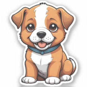 Speelse Puppy met Uitgestoken Tong Sticker