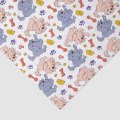 Speelse Puppy & Poot Patroon Tissuepapier (Detail)