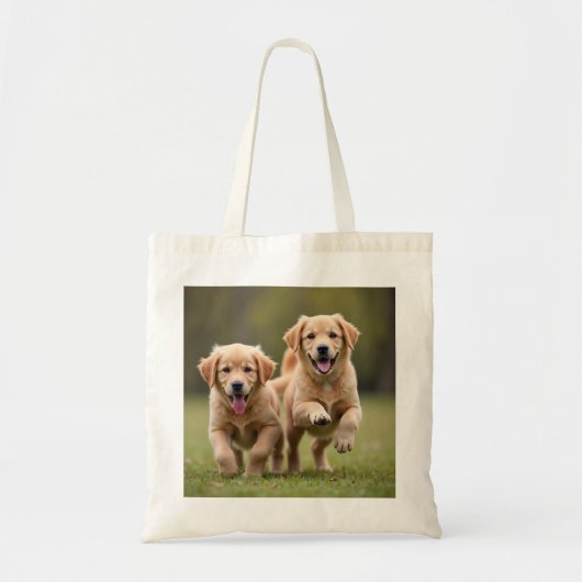 Speelse Puppy Retriever Eco Bag Tote Bag (Voorkant)