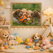 Speelse Puppy Trekspel Poster