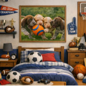 Speelse Puppy Trekspel Poster