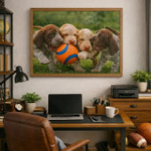 Speelse Puppy Trekspel Poster