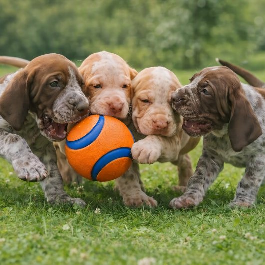 Speelse Puppy Trekspel Poster
