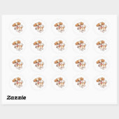 Speelse Puppycartoon Ronde Sticker (Vel)