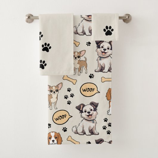 Speelse Puppyparel Bad Handdoek (Insitu)