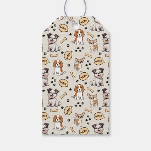 Speelse Puppyparel Cadeaulabel (Voorkant)