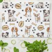 Speelse Puppyparel Theedoek (Gevouwen)