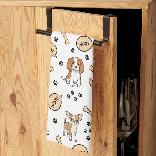 Speelse Puppyparel Theedoek (Derde Gevouwen)