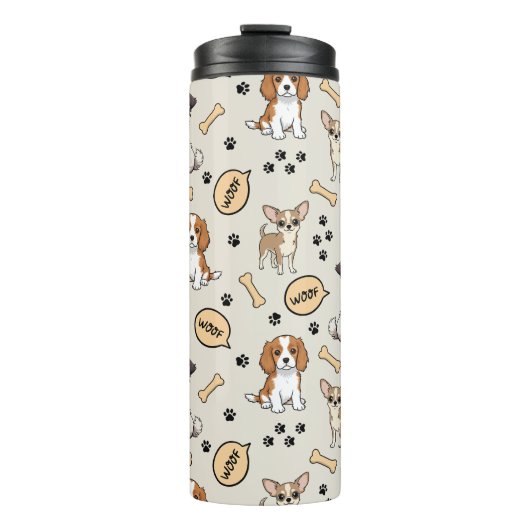 Speelse Puppyparel Thermosbeker (Voorkant)