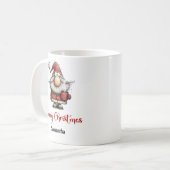 Speelse Quirky Kerstman Grappige Koffiemok (Voorkant links)