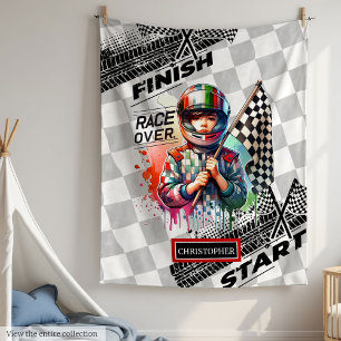 Speelse racedeken Formule 1 Sport Car Boy Fleece Deken