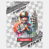 Speelse racedeken Formule 1 Sport Car Boy Fleece Deken (Voorkant)