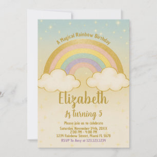 Speelse Rainbow verjaardagsuitnodiging Kaart