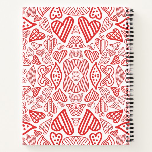 Speelse Red Hearts Pattern - Liefde en Romance Notitieboek (Achterkant)