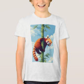 Speelse Red Panda Pixel Art T-shirt (Voorkant)