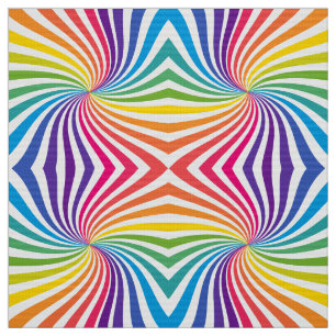 Speelse regenboog lineair geometrisch patroon stof