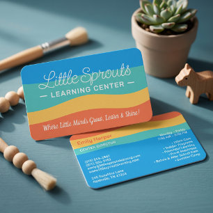 Speelse regenbooggolf ontwerp visitekaartje