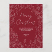 speelse rendieren & winterbotanica - kerst briefkaart (Voorkant)