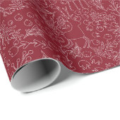 speelse rendieren & winterbotanica - kerst cadeaupapier (Rol Hoek)