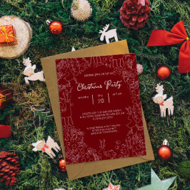 speelse rendieren & winterbotanica - kerst kaart