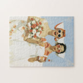 Speelse Retro Bruidsmeisjes Feest Illustratie Legpuzzel (Horizontaal)