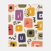 Speelse Retro Doodle Abstract | Mid-Century Modern Fleece Deken (Voorkant)