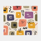Speelse Retro Doodle Abstract | Mid-Century Modern Fleece Deken (Voorkant (Horizontaal))