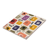 Speelse Retro Doodle Abstract | Mid-Century Modern Tegeltje (Zijkant)