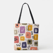 Speelse Retro Doodle Abstract | Mid-Century Modern Tote Bag (Achterkant)