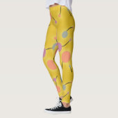 Speelse retro grote moleculen universum roze geel leggings (Links)