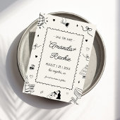 Speelse Retro Handgetekende Whimsische Doodle Brui Save The Date