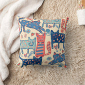 Speelse retro katten kussen (Deken)