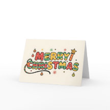 Speelse Retro Kids Script Prettig Kerstfeest