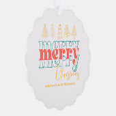 Speelse retro krabbels Vrolijke kerst Keepsake Ornament Kaart (Rechts)