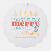 Speelse retro krabbels Vrolijke kerst Keepsake Ornament Kaart (Voorkant)