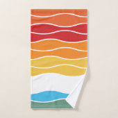 Speelse Retro Regenboog Strepen voor Custom Produc Bad Handdoek (Handdoek)