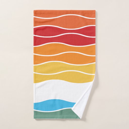 Speelse Retro Regenboog Strepen voor Custom Produc Bad Handdoek (Handdoek)