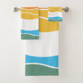 Speelse Retro Regenboog Strepen voor Custom Produc Bad Handdoek (Insitu)