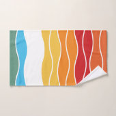 Speelse Retro Regenboog Strepen voor Custom Produc Bad Handdoek (Handdoek)