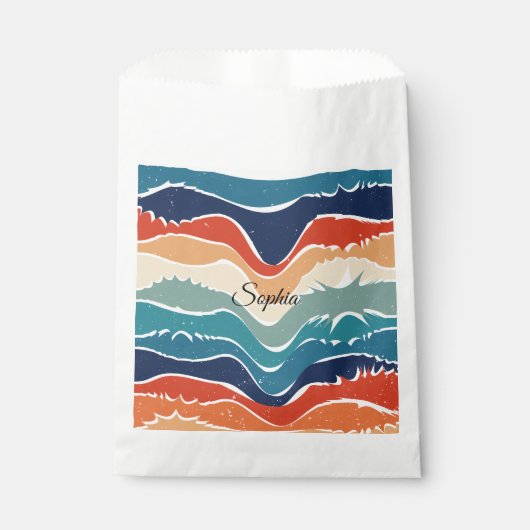 Speelse Retro Regenboog Strepen voor Custom Produc Bedankzakje (Voorkant)