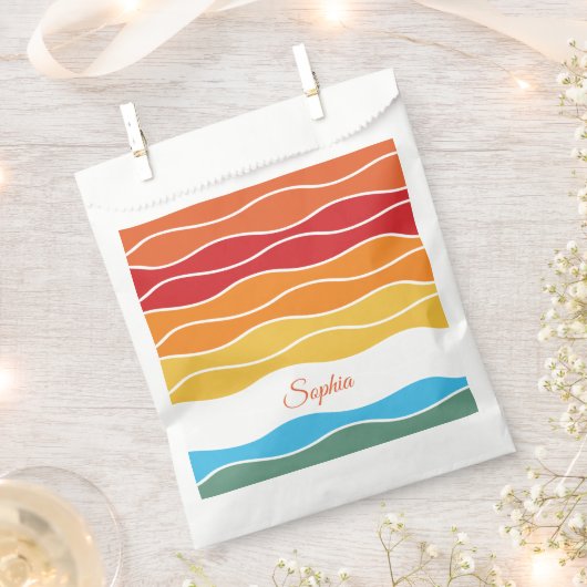 Speelse Retro Regenboog Strepen voor Custom Produc Bedankzakje (Geknipt)