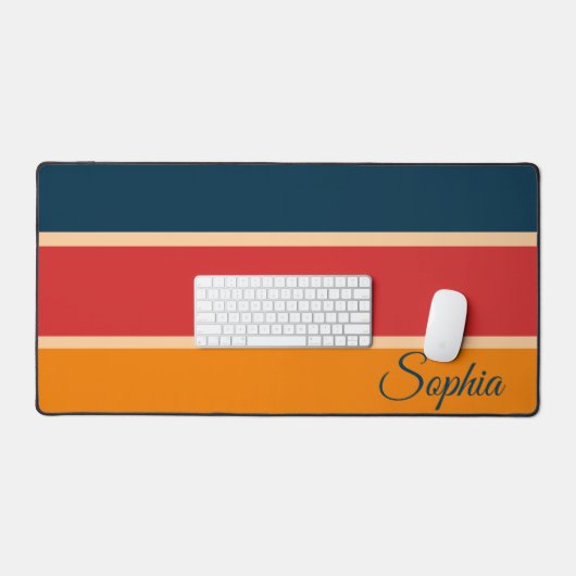 Speelse Retro Regenboog Strepen voor Custom Produc Bureaumat (Keyboard & Muis)