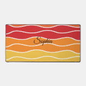 Speelse Retro Regenboog Strepen voor Custom Produc Bureaumat (Voorkant)