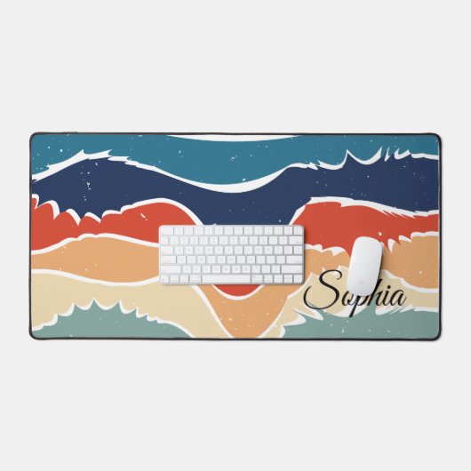 Speelse Retro Regenboog Strepen voor Custom Produc Bureaumat (Keyboard & Muis)